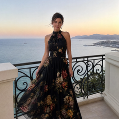 Sior™ Floral Halter Neck Midi Dress