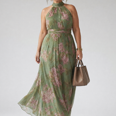 Mirelle™ Gathered Halter Midi Dress