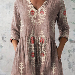 Elise | Long Blouse with V-Neck