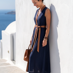 Myra | Contrast Line Midi Dress