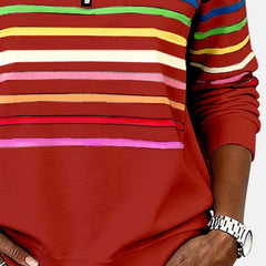 Vienna | Rainbow Striped Zip Sweatshirt