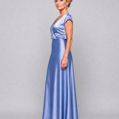 Samouse™ Cap Sleeve Wrap Bodice Maxi Dress