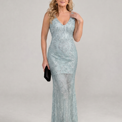 Sirea™ Sequin Sleeveless Sheer Panel Midi Dress