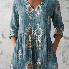 Elise | Long Blouse with V-Neck