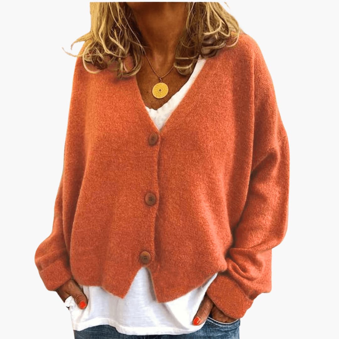 V-Neck Button Cardigan