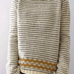 Women's casual sweater with subtle stripes