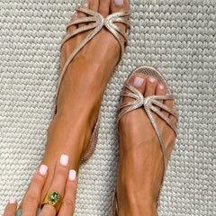Serafina | Golden Sandals Summer Essence