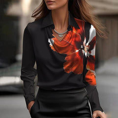 Shannon™ | Elegant Shiny Blouse with V-Neck