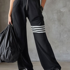 Giada - Retro Sports Jumpsuit with Hood and Stripes