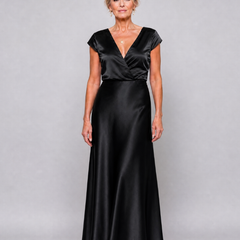 Samouse™ Cap Sleeve Wrap Bodice Maxi Dress