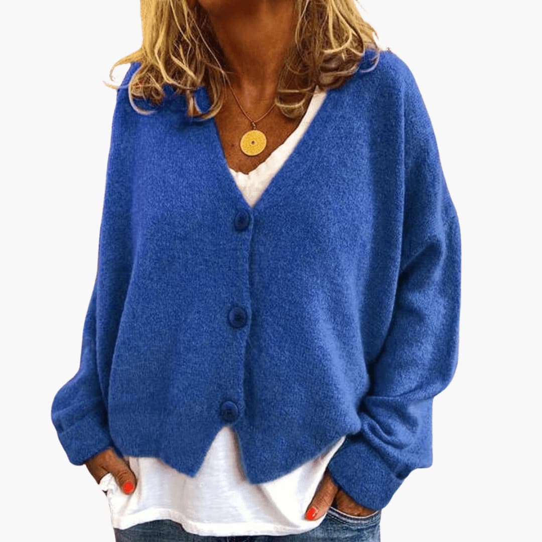 V-Neck Button Cardigan