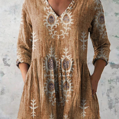 Elise | Long Blouse with V-Neck