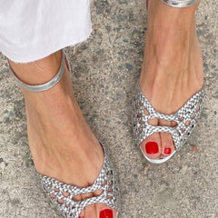 Isadora | Woven Gold Sandals