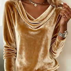 Taylor™ | Luxurious Velvet Drape-Neck Top