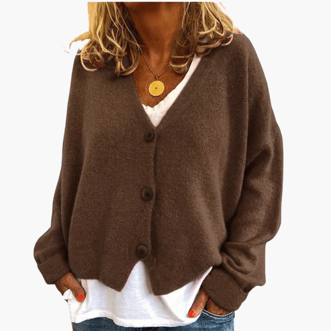 V-Neck Button Cardigan