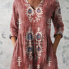 Elise | Long Blouse with V-Neck