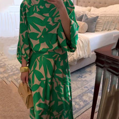 Ashley™ | Two-Piece Printed Set with Lantern Sleeves