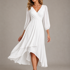 Mia™ | Elegant V-neck Long Dress