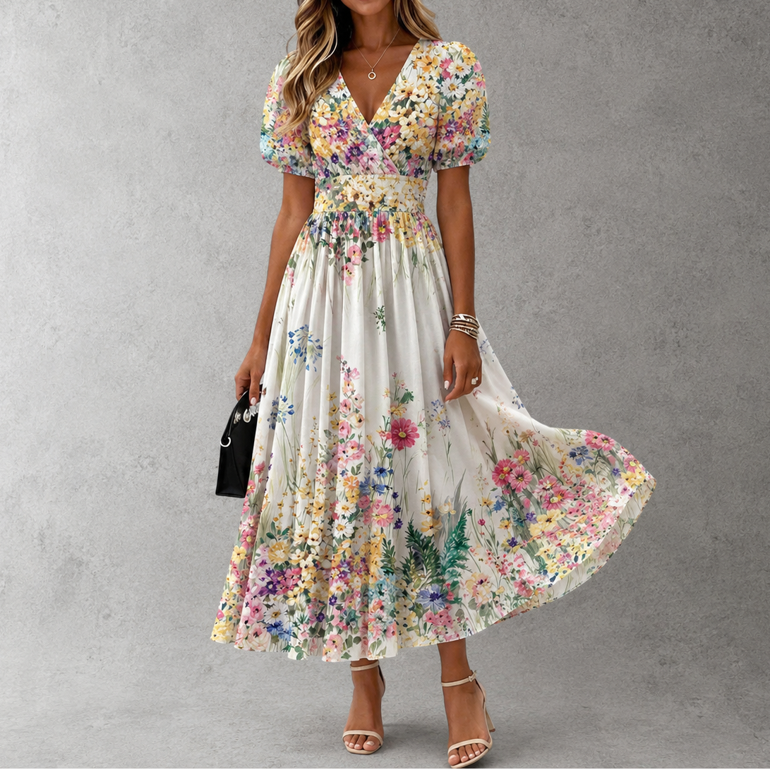 Rosalinda | Short Sleeve Maxi Dress