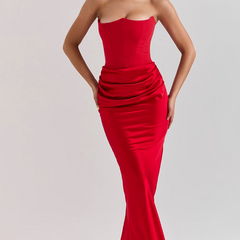 Camellia | Women's Wedding Guest Lace Strapless Dress Evening