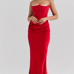 Camellia | Women's Wedding Guest Lace Strapless Dress Evening