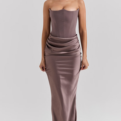 Camellia | Women's Wedding Guest Lace Strapless Dress Evening