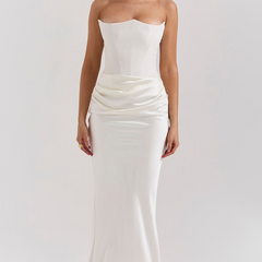 Camellia | Women's Wedding Guest Lace Strapless Dress Evening