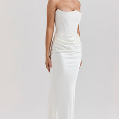 Camellia | Women's Wedding Guest Lace Strapless Dress Evening