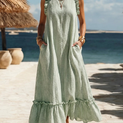 Grace  | Retro Ruffled Casual Maxi Dress