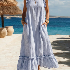 Grace  | Retro Ruffled Casual Maxi Dress