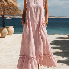 Grace  | Retro Ruffled Casual Maxi Dress