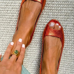 Adelina | Chic Comfort Golden Sandals