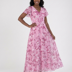 Ismeria | Floral Chiffon Maxi Dress