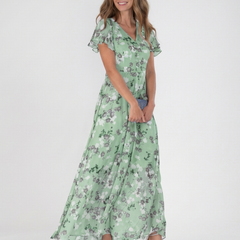 Ismeria | Floral Chiffon Maxi Dress