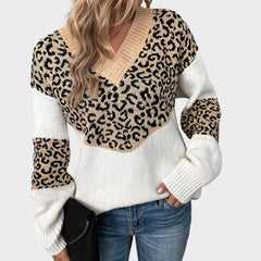 Gabriela | Elegant V-neck Sweater Leopard