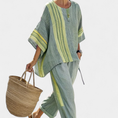 Daniela - Lavender Striped Trouser Set