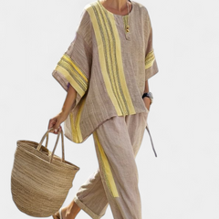 Daniela - Lavender Striped Trouser Set