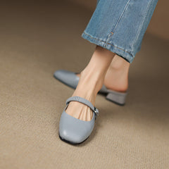 Novie Genuine Leather Mary Jane Mules