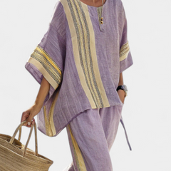 Daniela - Lavender Striped Trouser Set