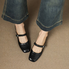 Novie Genuine Leather Mary Jane Mules