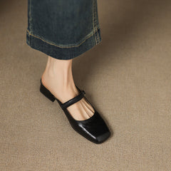Novie Genuine Leather Mary Jane Mules