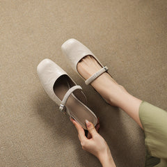 Novie Genuine Leather Mary Jane Mules