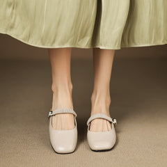 Novie Genuine Leather Mary Jane Mules