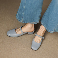 Novie Genuine Leather Mary Jane Mules