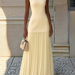Eliza™ | Sleeveless Pleated Maxi Dress