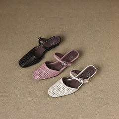 Ovia Genuine Leather Mules