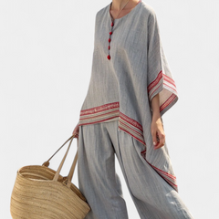 Rossella - Asymmetric Ethnic Trouser Set