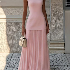 Eliza™ | Sleeveless Pleated Maxi Dress