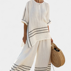 Vittorina - Striped Asymmetric Trouser Set
