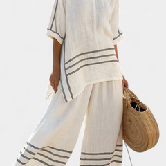Vittorina - Striped Asymmetric Trouser Set